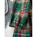 Chic Plaid Shirt Dress with Belt - Casual Polyester, Machine Washable, Non-Stretch Fabric for All Seasons