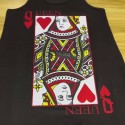 Plus Size Poker Card Print Tank Dress, Casual Curved Hem Sleeveless Dress For Spring & Summer, Women's Plus Size Clothing