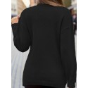 Plus Size Elegant Sweater, Women's Plus Solid Cable Drop Shoulder Long Sleeve Wrap Cross V Neck Jumper