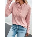 Plus Size Solid Drawstring Hooded Sweatshirt