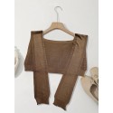 Chic Knit Shawl Wrap - Solid Color, Sleeveless Cardigan for Women | Perfect for Spring & Fall