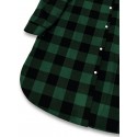 Chic Plus Size Plaid Longline Coat for Women - Casual Button-Up, Long Sleeve with Turn-Down Collar, Machine Washable