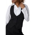 Women Plus Size Waistcoat Vests, Vintage Sleeveless V Neck Button Down Dressy Suit Blazer Vest